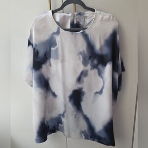 NEW* H&M Matte-Satin Cream & Blue Top